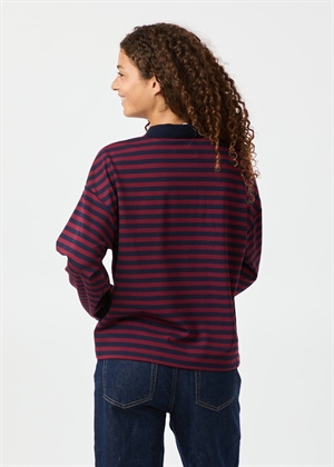  Sara wide stripe polo bluse Navy Neo Noir 